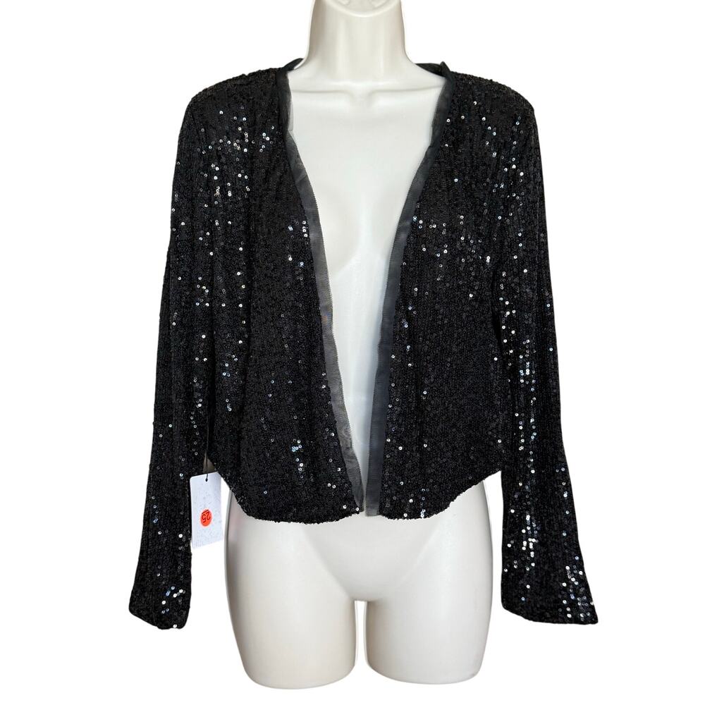 Joyfolie Mia Joy Liv Black Sequin Jacket S NWT